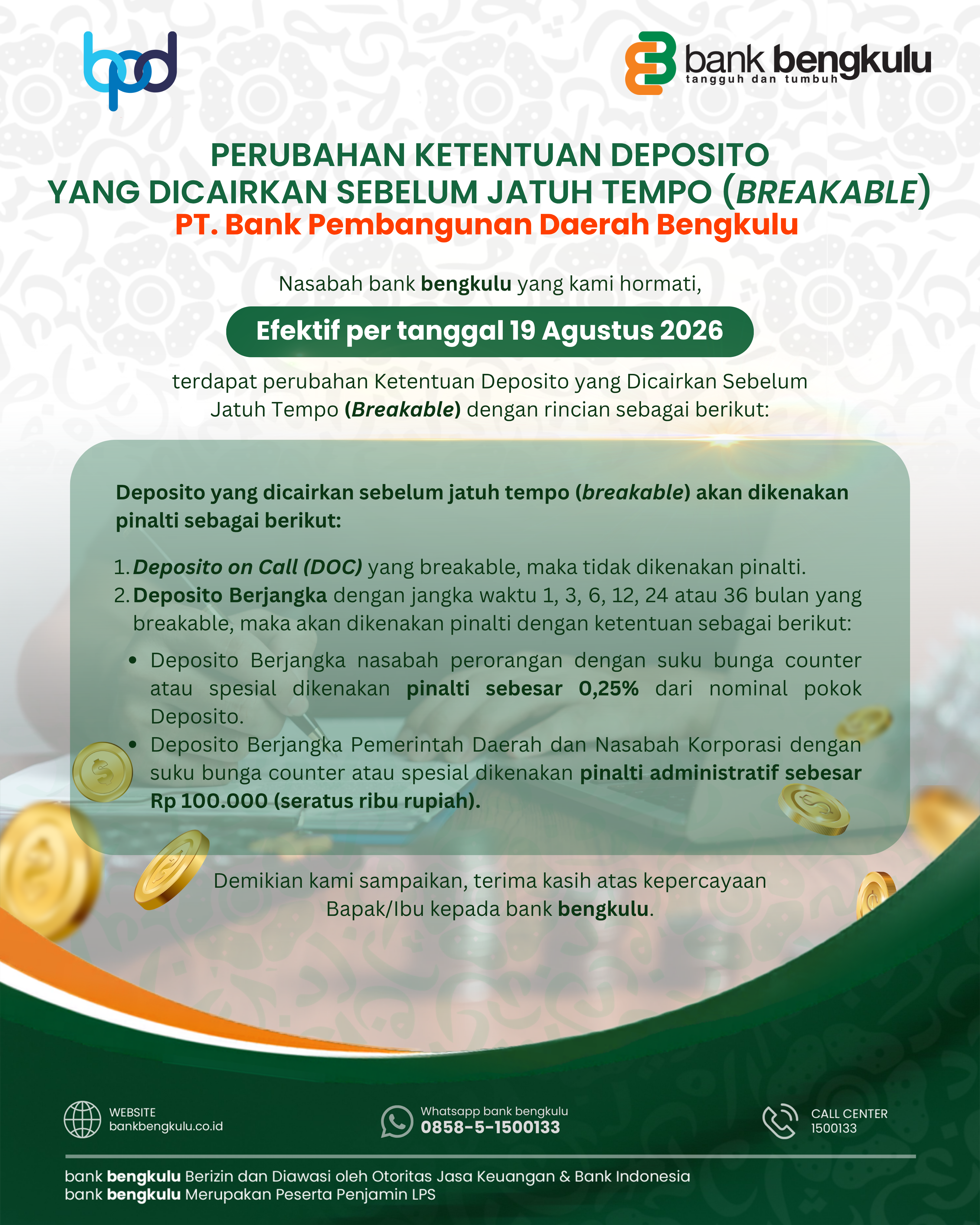 Promo KETENTUAN PENCAIRAN DEPOSITO